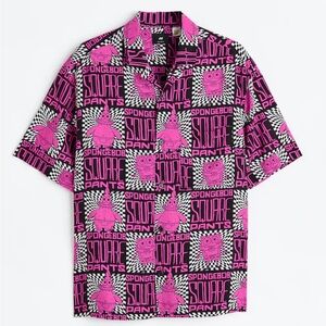 NWT SpongeBob SquarePants Men's XXL Pink Graphic H&M Shirt